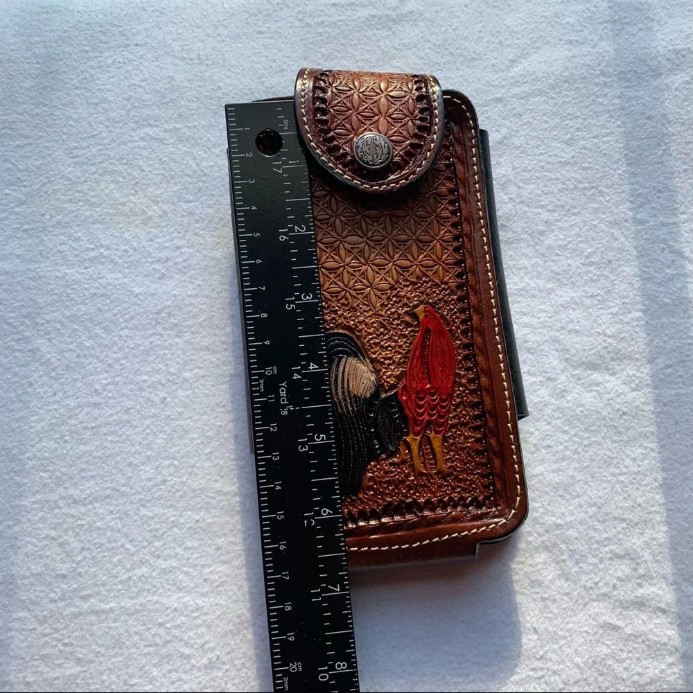 WESTERN LEATHER CELL PHONE CASE, FUNDA‎ VAQUERA DE CUERO COWBOY RODEO PHONE CASE
